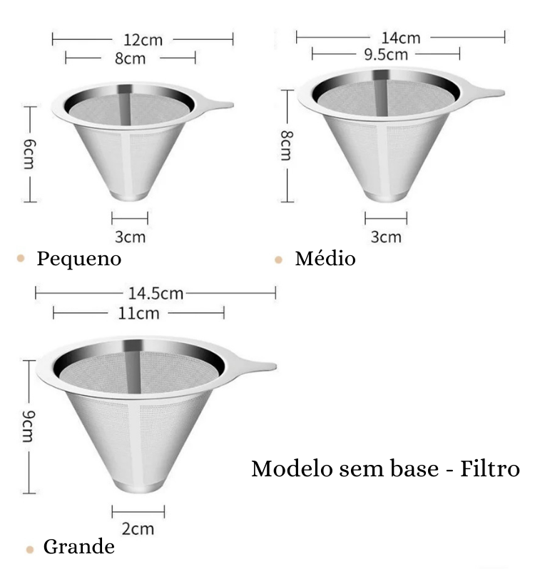 Filtro Coador de Café Inoxidável
