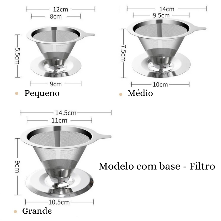 Filtro Coador de Café Inoxidável